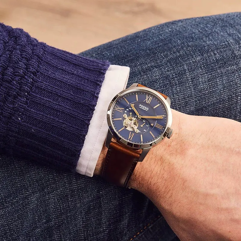 Fossil Townsman Automatic Blue Satin Dial Men's Watch- ME3110